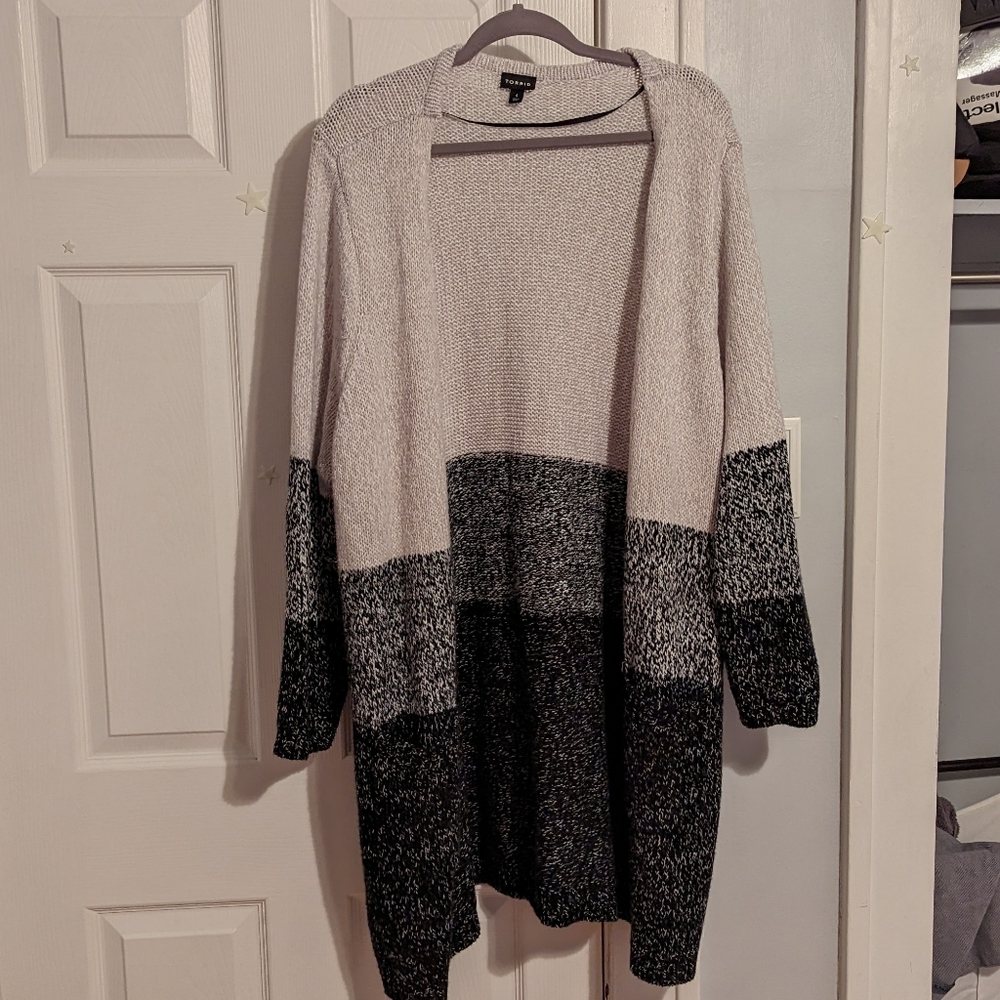 Grey ombre striped cardigan